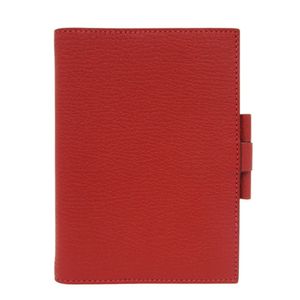 愛馬仕 (Hermes)RED山羊皮記事本，品相極佳，□L 印章，紅色筆記本封面，0214 [二手] 愛馬仕