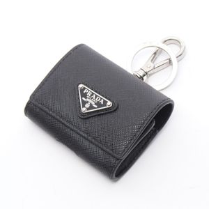 【二手】Prada PRADA 手機/智慧型手機配件 三角形Logo AirPods保護套 2TT106 黑色Saffiano皮革 三角形Logo AirPods保護套