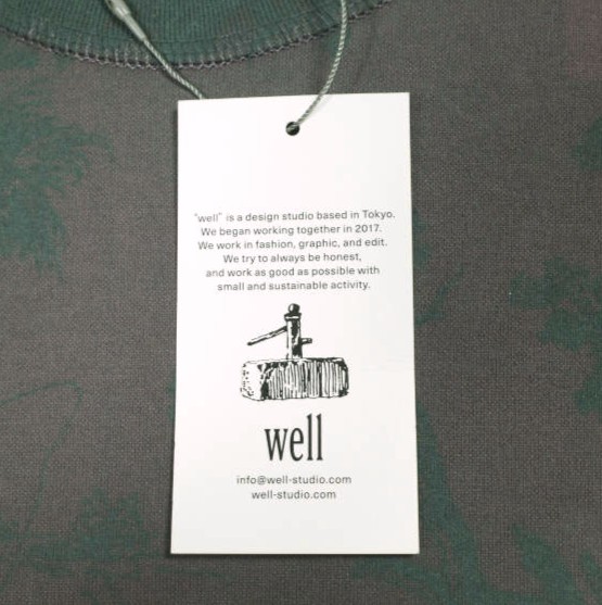 well ウェル 22SS 日本製 Wallpaper T-shirt シルクスリーンプリントT
