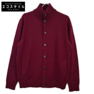 Zanone 810100 ZR229 Bordeaux 5 Gauge Wool Stand Collar Knit Cardigan CHIOTO SLIM FIT 52 [Used]