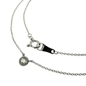 agete/ 아가트 다이아몬드 0.03ct 목걸이 K18WG 화이트 골드 1.5g 41cm 레이디스 【중고】