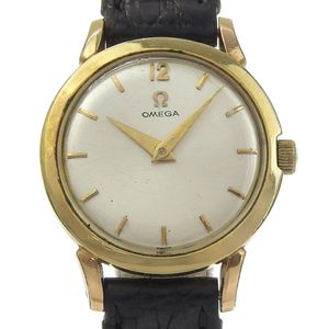 歐米茄 (Omega ) OMEGA古董腕錶 Cal.244 鍍金 x 皮錶帶 手動上鍊 指針顯示 銀色錶盤 女士 [二手]