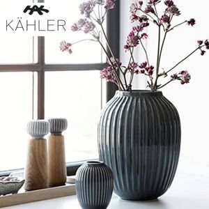 KAHLER Hammershøi 花瓶，中號，深灰色，陶瓷花瓶，斯堪的納維亞風格室內裝飾