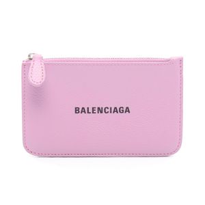 [Used, Second-hand] BALENCIAGA Coin Case CASH Long Card Case Purple Leather Card Case Unisex Used B