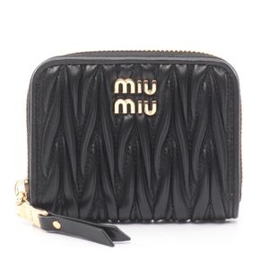 [Pre-owned] Miu Miu Coin Case MATELASSE'MIU 5MM268AFPPF0002 Black Leather Coin Case for Women (New)