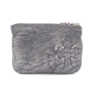 [Used] Chrome Hearts Coin Case, Cross Patch, Zipper Change Purse, Leather, Cross Patch, Dagger Zip, Coin Purse, Men's, Used B