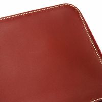 二手愛馬仕 Agenda Zip 光滑皮革波爾多紅卡包，圓形拉鍊，Veau Chamonix Rouge H 皮革，筆記本套