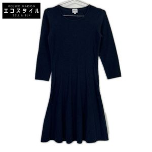 Armani Collezioni Navy Cashmere Dress, Size 38 [Used]