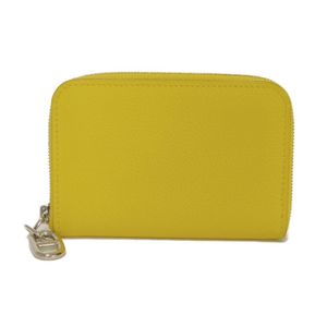 Pre-owned HERMES Zip Ango Compact Evercolor Yellow Color Zip Card Case, Pass Case, Business Card Holder, Mini Wallet, Chaine d'Ancre Color Jaune Naple Coin Case