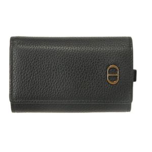Used Dior CD ICON Keychain, Current Model, 6-Key Holder, Grained Calf Leather, Japan Limited Edition, CD Logo, Black Key Case, 2ESKH281CDI_H00N