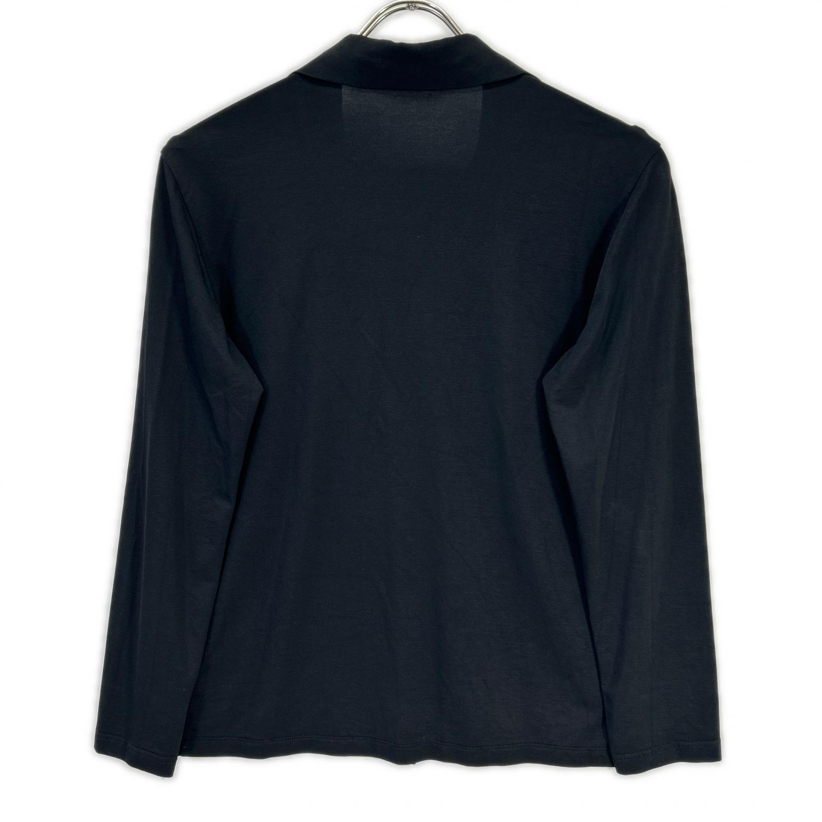 Issey Miyake IM14JK033 Black Rayon Stretch Long Sleeve Shirt, Size