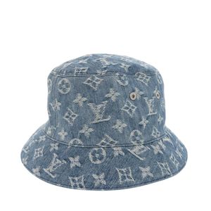 Excellent condition Louis Vuitton bucket hat, Monogram Essential, M78772, reversible, cotton, blue, LV 0681 [Used] LOUIS VUITTON