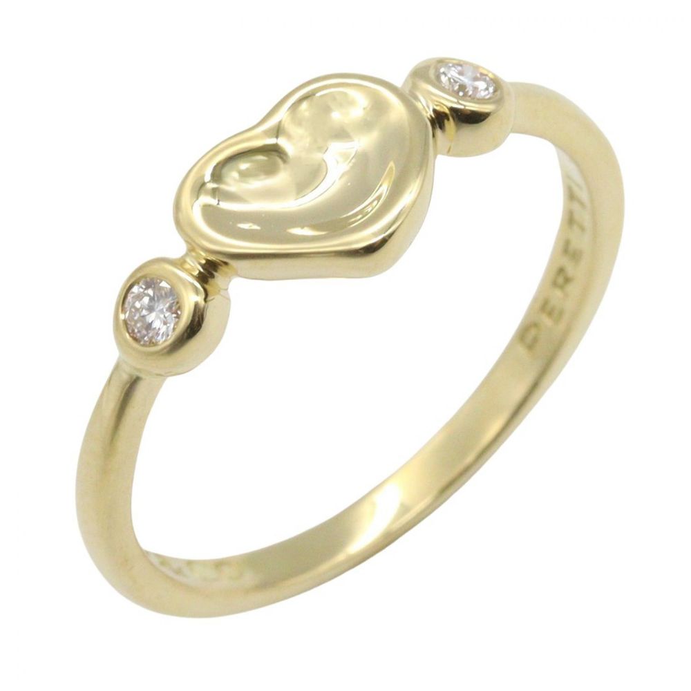 [Pre-owned] Tiffany & Co. Heart Ring 2PD #11 K18 (Yellow Gold) Diamond ...