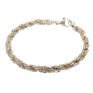 Excellent condition Tiffany & Co. Twist Rope Sterling Silver 925/14K Yellow Gold Bracelet 1511 [Pre-owned] TIFFANY&Co.