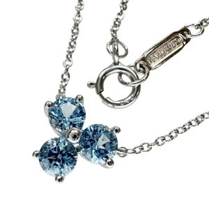TIFFANY&Co./티파니 아리아 Aquamarine 목걸이 K18WG 화이트 골드 2.2 g 40.5 cm 레이디스 【중고】