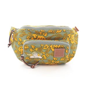 【二手】 LOEWE腰包/斜背包，PAULA'S IBIZA Anagram 腰包，330.54.W75，綠色/黃色帆布，Anagram 腰包，女士