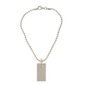Gucci Logo Plate Ball Chain Sterling Silver 925 Bracelet 1642 [Used] GUCCI