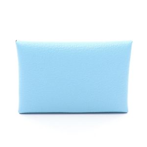 [Used] Hermes HERMES Coin Case Calvi Duo Celeste Celeste Other Calvi Duo Celeste Women's Unused