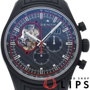 Zenith Chronomaster El Primero Brit Watch 45mm Chronomaster 24.2160.4063/28.R515 Box, Warranty Card, Ceramic Aluminum/Rubber Strap, Men's Watch, Black, Excellent Condition [Used]