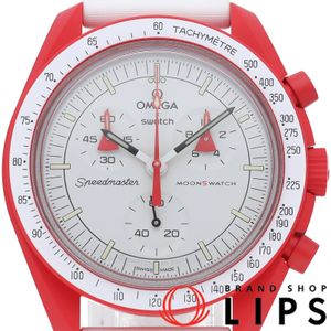 スウォッチ オメガ×スウォッチ バイオセラミック ムーンスウォッチ ミッショントゥーマーズ OMEGA×SWATCH MISSION TO MARS SO33R100 箱 保証書 バイオセラミック/ナイロン メンズ時計 ホワイト 美品 【中古】