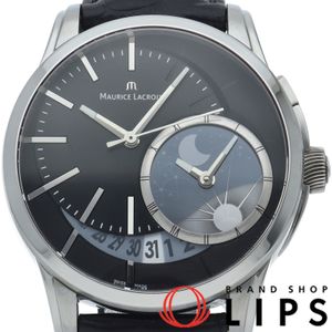 モーリスラクロア ポントス オフセンター GMT ウォッチ 43mm Pontos Decentrique GMT PT6118-SS001-330
 箱 保証書 SS/革 メンズ時計 ブラック 仕上げ済 美品 【中古】