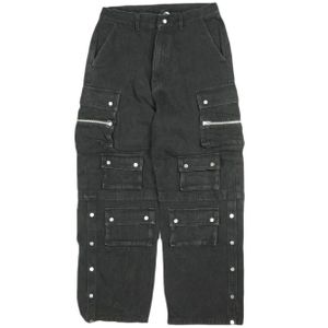 Danke Schon Danke Shen 24AW 11oz DENIM HOOK SNAP POCKET CARGO PANTS 11 온스 데님 홉스냅 포켓 카고 팬츠 Free BLACK 샘플품 보텀스【중고】【Danke Schon】
