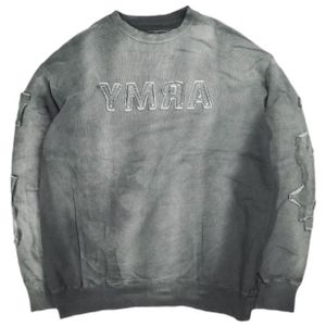 Danke Schon 던케셰인 24AW SPRAYED CREW NECK SWEAT 스프레이 크루넥 스웨트 24A-CSL092-DS L BLACK 트레이너 오버사이즈 뒷모습 YMRA 탑스【중고】【Danke Schon】