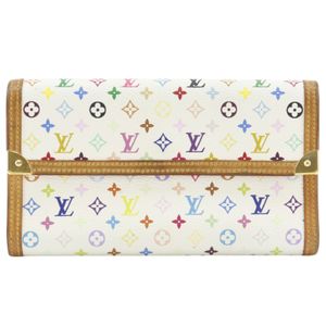 루이비통 LOUIS VUITTON 포르토트레졸 인터내셔널 긴 지갑 3접기 M92659 모노그램 멀티 컬러 BRON/브론 2006년 TH0026 스냅 버튼 Porte Tresor International 여성【중고】