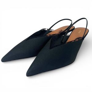 Unused ▲NEOUS Slingback Lace Pumps, Black, Size 38, with Box and Dust Bag, Made in Italy, Women's, Retail Price: ¥115,500