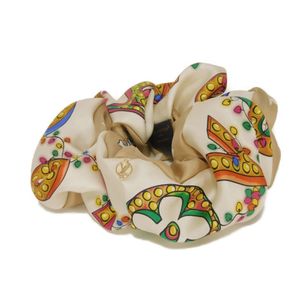 Pre-owned LOUIS VUITTON Vivienne Winter Celebration hair clip, current model, LV logo, flower, Color , unused, LV circle, silk, beige, M97222.