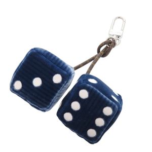 Like New Louis Vuitton Lucky Dice M03106 Velvet Navy Keychain Bag Charm LV 1525 [Used] LOUIS VUITTON