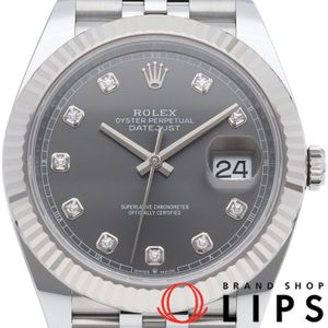 ロレックス デイトジャスト41 メンズ時計 ジュビリー 10Pダイヤ スレート Datejust 41 126334G 箱 保証書 K18WG/SS メンズ時計 グレー 美品 【新品】