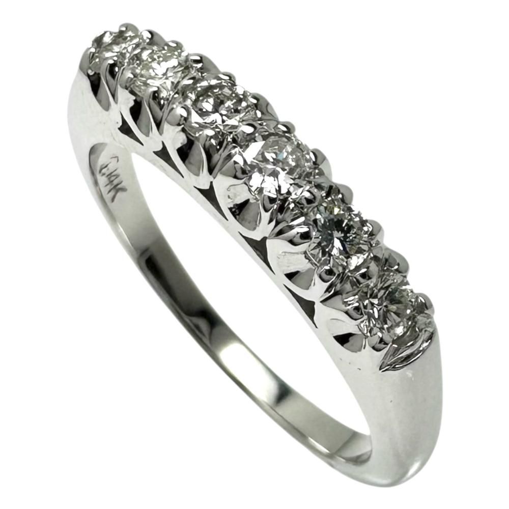 Size 9 Diamond Ring, K14WG White Gold, Analyzed, 3.0g, Women's [Used ...