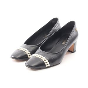 [Used] Chanel CHANEL Pumps Coco Mark Pearl G35402 Black Leather Pumps Black Women's Used B