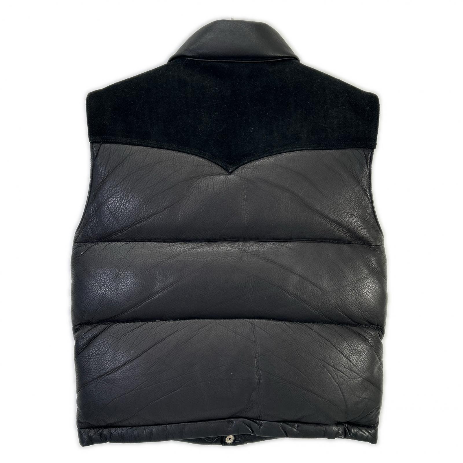 The REAL McCoy's MJ10145 Black Deerskin Down Vest, Size 36 [Used