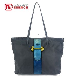 PRADA Cahier Trompe-l'oeil Belt Logo Stripe Tote Bag