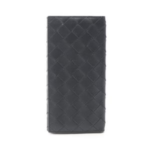 [Used] Bottega BOTTEGA VENETA Intrecciato Black Leather Wallet, Long Wallet, Men's, Used B