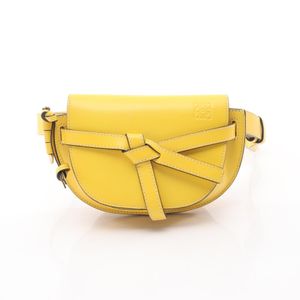 【二手】 LOEWE腰包/斜背包/雙肩迷你包 黃色皮革 雙肩迷你包 女士二手 B