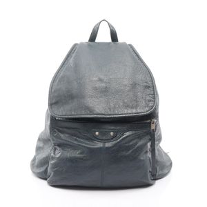 【二手】BALENCIAGA旅行者雙肩包，深綠色皮革，經典旅行者雙肩包，男女通用，二手 B