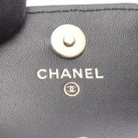 [Used] Chanel CHANEL Mobile Phone/Smartphone Accessory Matelassé AirPods Case with Shoulder Strap, Black Lambskin (Sheepskin), Matelassé Pearl Chain AirPods Case