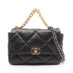 [มือสอง] Chanel กระเป๋าสะพาย CHANEL 19 Dixneuf Matelassé ฮาร์ดแวร์ผสม 2WAY AS1161 หนังแกะสีดำ (หนังแกะ) CHANEL19 Matelassé Chain Shoulder