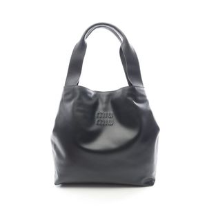 【중고】 뮤 뮤 Miu Miu 토트 백 호보 5BC119 블랙 가죽 호보 가방 여성 Used A