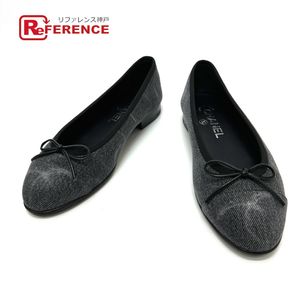 CHANEL CC Coco Mark RIBON Ballerina Flat Shoes Pumps