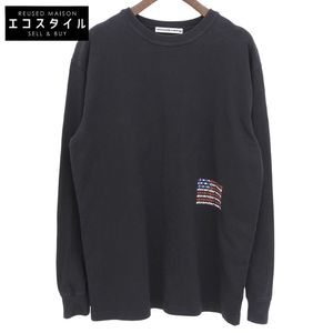 Alexander Wang Stars and Stripes Logo Print Long Sleeve T-Shirt Top for Men, Black, Size XS [Used]