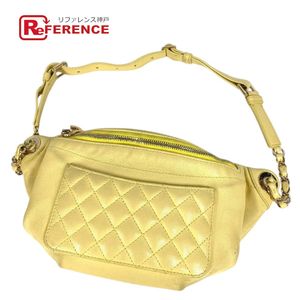 CHANEL 2775**** Chain Belt Bag Waist Pouch CC Coco Mark Body Bag