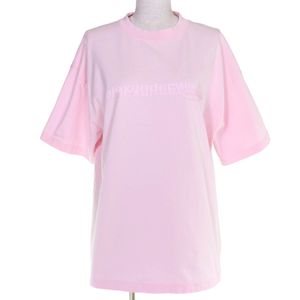 Excellent condition △ Alexander Wang UCC3251847 100% Cotton Logo Crew Neck Oversized Short Sleeve T-Shirt Pink XS Authentic Women's Men's
