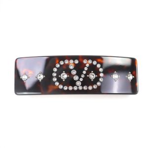 Mint condition ★ Valentino Garavani Garavani V-logo signature resin metal crystal hair clip, Tartaruga/gold/crystal hair accessory, with box and dust bag, made in Italy, women's, original price 83,600 yen