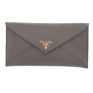 Excellent condition Prada 1M1175 Saffiano leather graphite wallet/document case 0380 [Used] PRADA