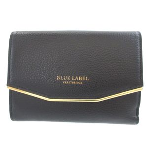 Like New Blue Label Leather Black Double Snap Wallet 0685 [Used] BLUE LABEL