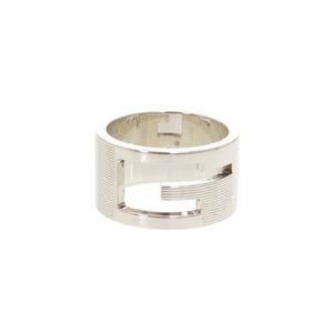 Excellent condition Gucci branded cutout G wide ring #16 sterling silver 925 ring 1444 [Used] GUCCI